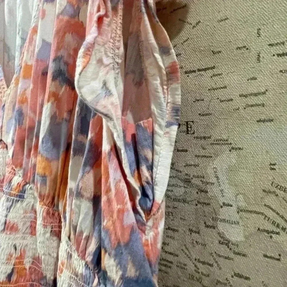 GAP Size XXL Contemporary Watercolor Print Flutter Sleeve Dress Dress - Picture 2 of 8